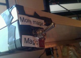 a toggle switch is labeled "Magic" and "More magic"