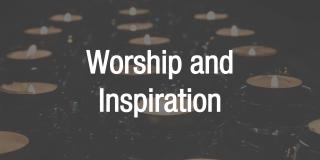 Worship and inspiration, text over image of tealight candles
