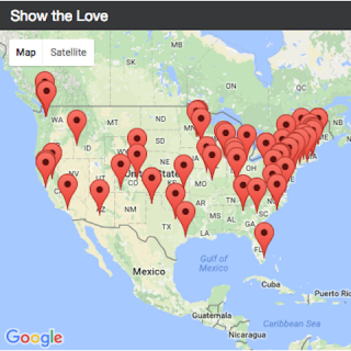 Screenshot of the Show the Love map